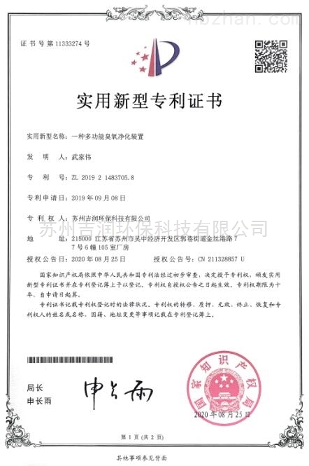 一种多功能臭氧净化装置